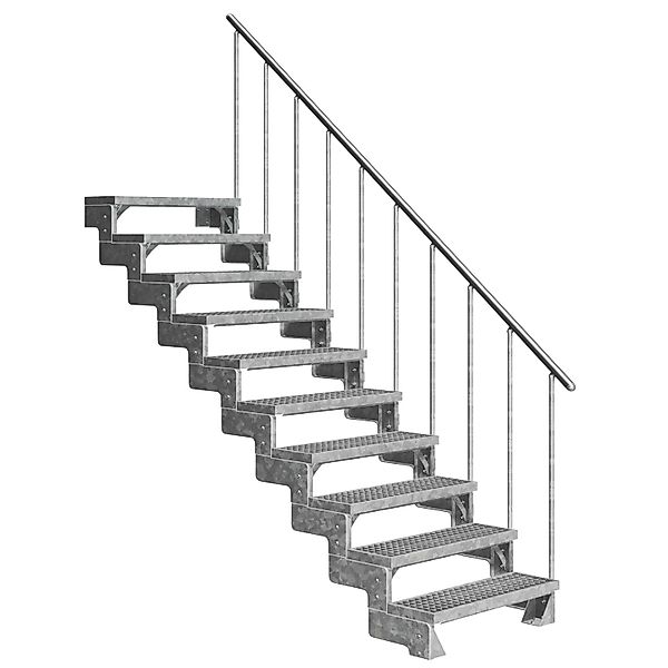 Dolle Außentreppe Gardentop 10 Gitterroststufen 80 cm + Alu-Geländer günstig online kaufen