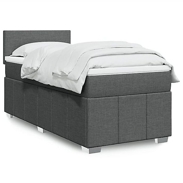 vidaXL Bett Boxspringbett mit Matratze Dunkelgrau günstig online kaufen