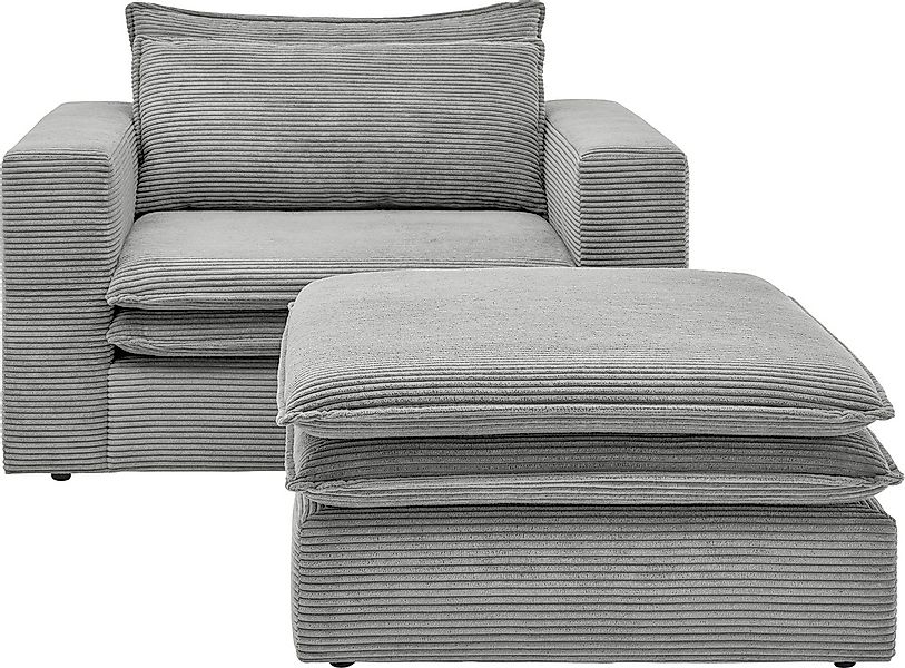 Places of Style Sitzgruppe »PIAGGE«, (2 tlg.), Hochwertiger Cord, Sessel un günstig online kaufen