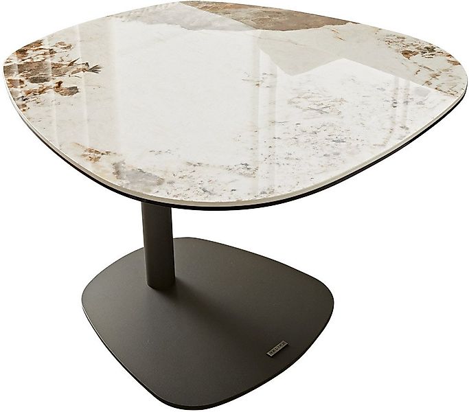 DELIFE Couchtisch Elenya, Keramik Minas Melange Weiß-Beige 60x60 cm Gestell günstig online kaufen