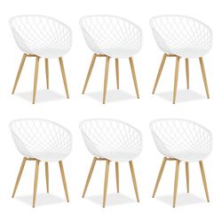 Homestyle4u Gartenstuhl 6er Set in Weiß 2823 günstig online kaufen