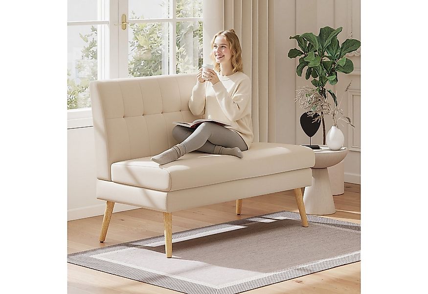 HOMCOM 2-Sitzer mit Massivholzbeine, Leinenoptik, Couch 1 Teile, für Wohnzi günstig online kaufen