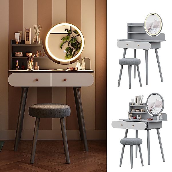 Vicco Schminktisch Edda, Grau, 80 cm günstig online kaufen