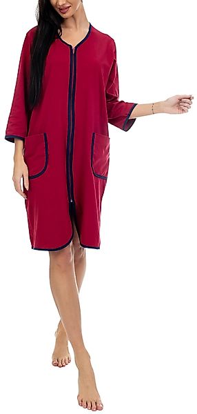 Aquarti Damenbademantel Damen Bademantel Morgenmantel Reißverschluss günstig online kaufen