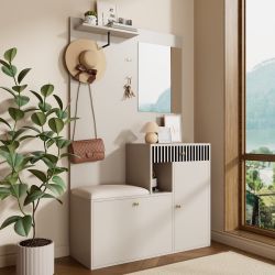 Merax Garderoben-Set mit Spiegel, Schuhschrank & günstig online kaufen