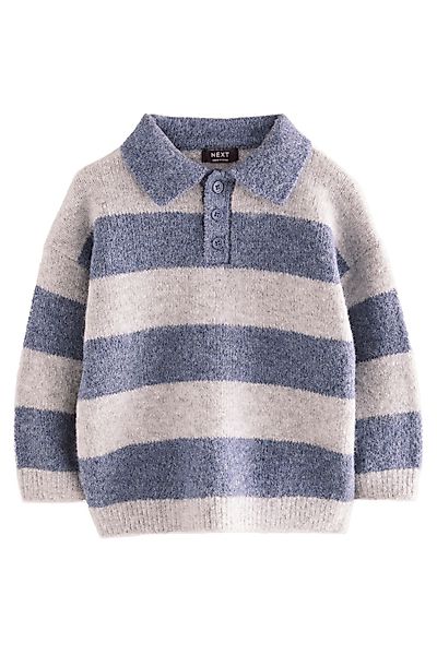 Next Polokragenpullover Gestreiftes Rugby-Polohemd aus Strick günstig online kaufen