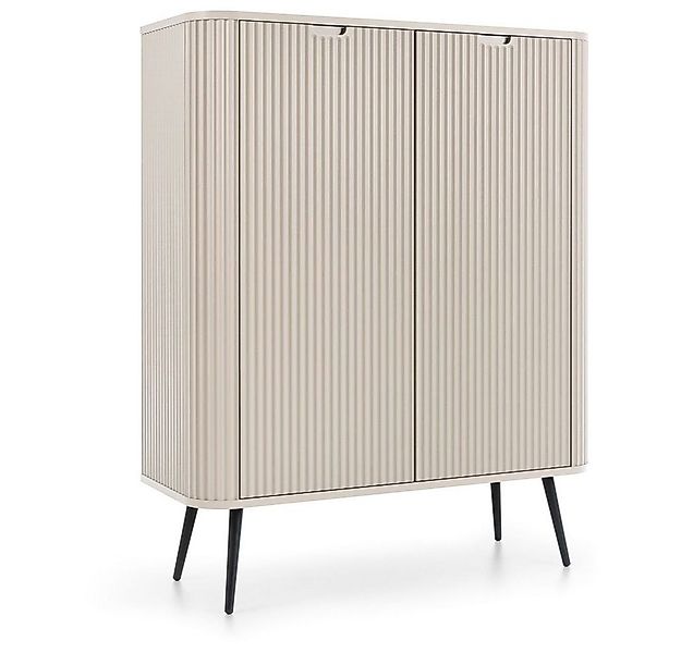 Lomadox Highboard ZARA-160, in Kaschmir Caschmere Rillen gerillt Füße goldf günstig online kaufen