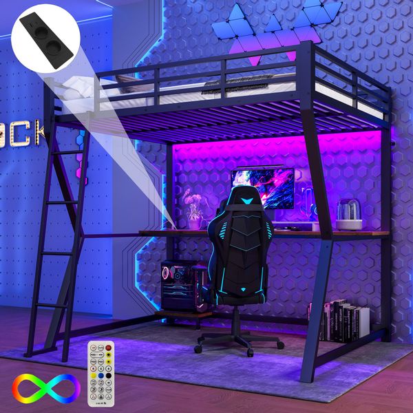 TavilaEcon Hochbett Kinderbett Jugendbett mit Ambientelicht, günstig online kaufen