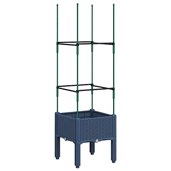 vidaXL Pflanzkübel mit Rankgitter Blaugrau 40x40x142,5 cm PP 367946 günstig online kaufen