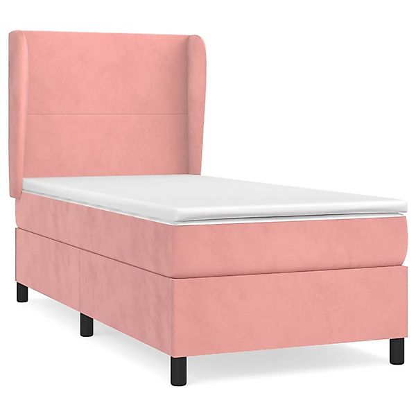 vidaXL Boxspringbett mit Matratze Rosa 90x200 cm Samt1372809 günstig online kaufen