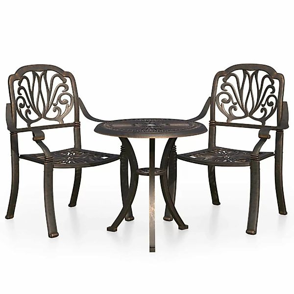 3-tlg. Bistro-set Aluminiumguss Bronzen günstig online kaufen