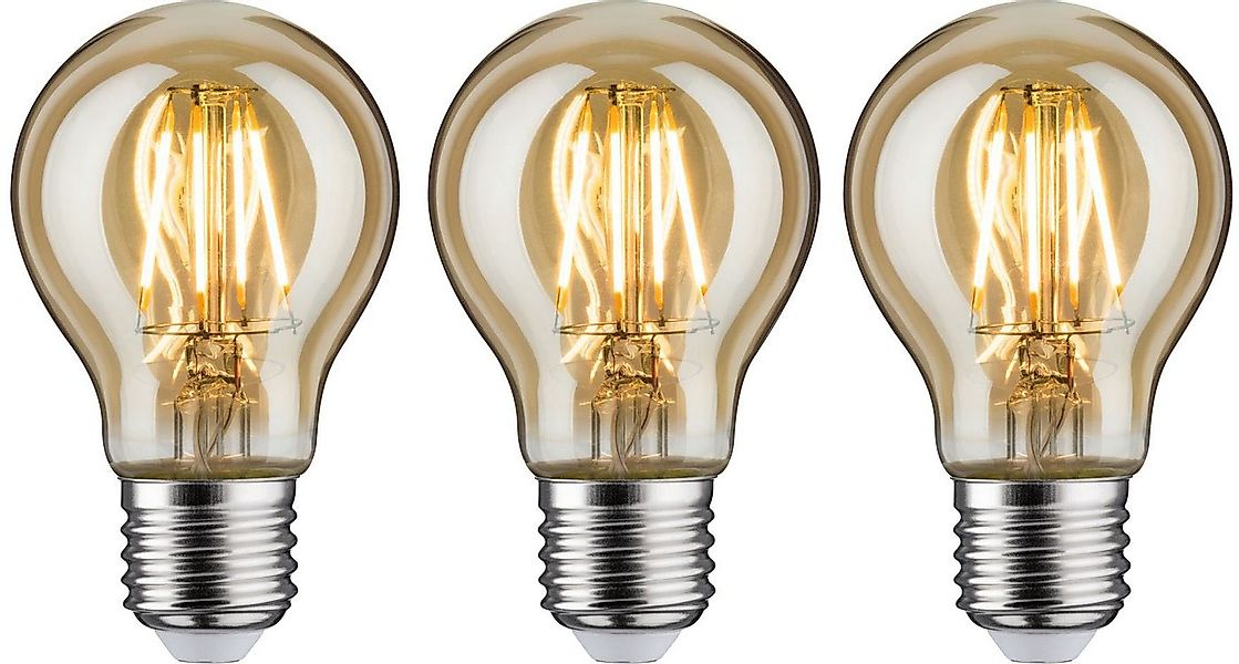 Paulmann LED-Leuchtmittel 3er Set 4,7 W AGL E27 gold, E27, 3 St., Warmweiß, günstig online kaufen