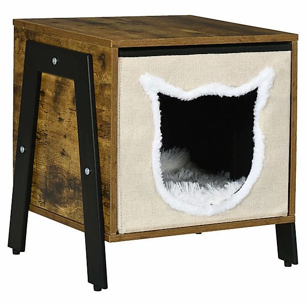 PawHut Katzen-Zubehör braun Edelstahl B/H/L: ca. 34x41x43,5 cm günstig online kaufen