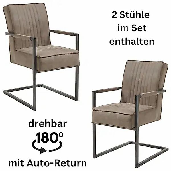 Stolkom Freischwinger "Linda", (Set), 2 St., Microfaser, Federkern im Sitz günstig online kaufen