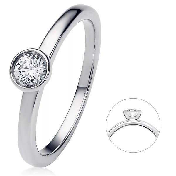 ONE ELEMENT Diamantring "0.25 ct Diamant Brillant Zarge Ring aus 585 Weißgo günstig online kaufen