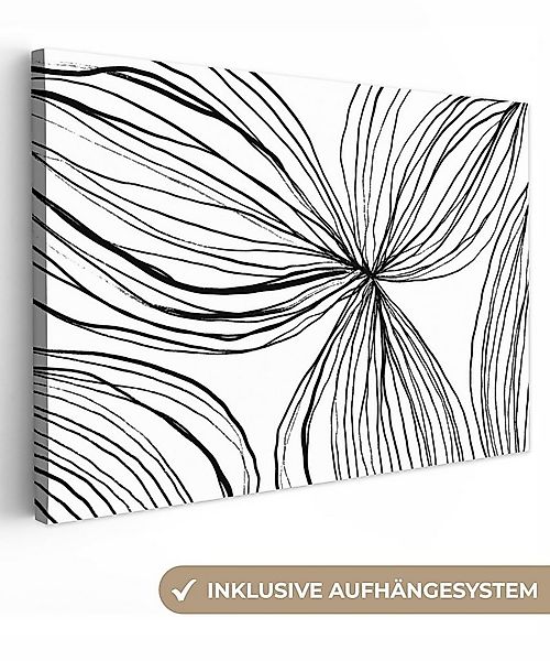OneMillionCanvasses® Leinwandbild Kunst - Linien - Weiß - Schwarz, Fotodruc günstig online kaufen