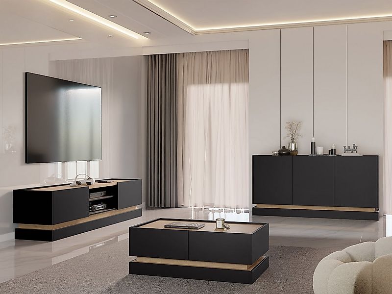 MIRJAN24 Wohnzimmer-Set Zarpant, (3er-Set, Kommode, Couchtisch, TV-Lowboard günstig online kaufen