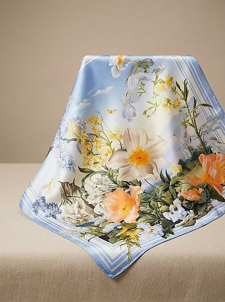 Kleelein Seidentuch Seidentuch Elegantes Modernes Blumenmuster Exklusives D günstig online kaufen