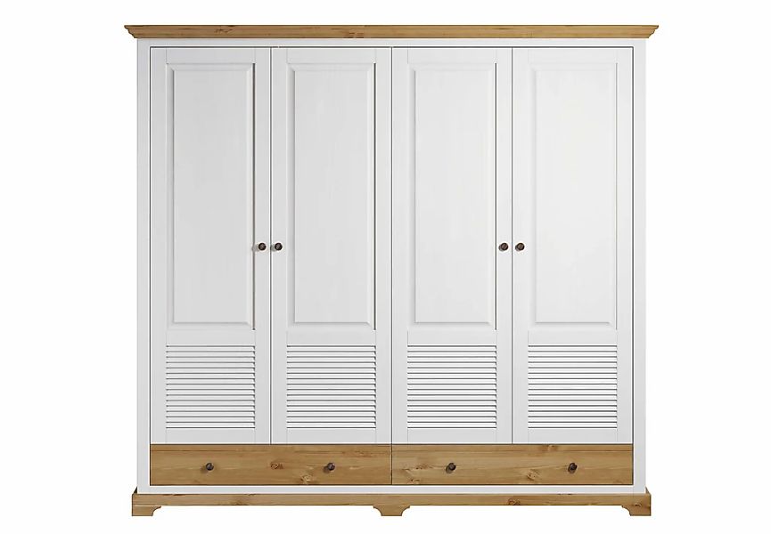 OTTO home Kleiderschrank "Rauna, aus massiver Kiefer, 4-türig, mit Lamellen günstig online kaufen