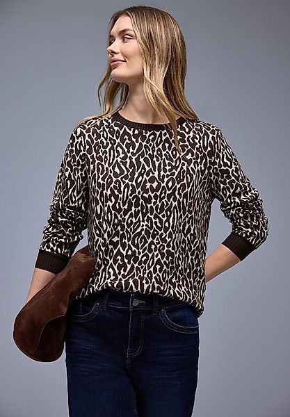 STREET ONE Langarmshirt im Leo-Jaquard-Look günstig online kaufen