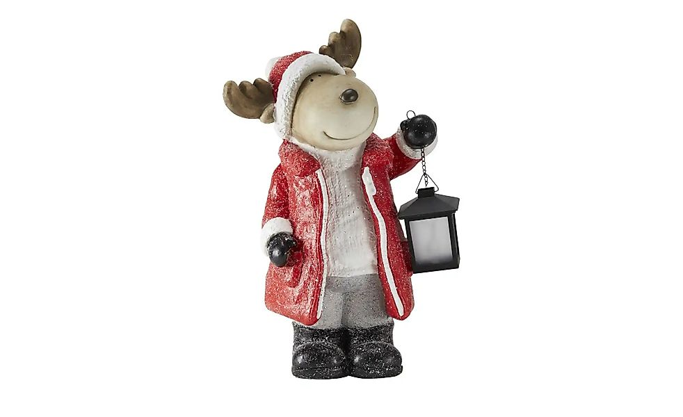 HOME STORY Deko Rentier mit Laterne   ¦ rot ¦ Magnesia,Metall,Glas ¦ Maße ( günstig online kaufen