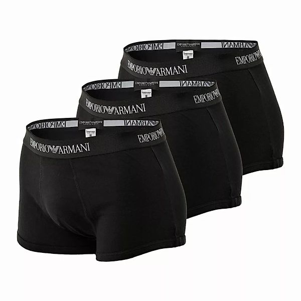 EMPORIO ARMANI Herren Boxer Shorts 3er Pack - Mens Knit Trunk, Pure Cotton, günstig online kaufen