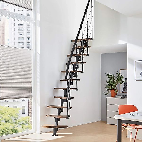 Treppen Intercon Raumspartreppe Alpha Mittelholmtreppe 11 Stufen Buche Dunk günstig online kaufen