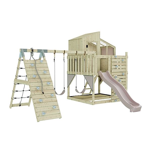 OutdoorToys Spielturm Finn mit Kinderschaukel Altrosa günstig online kaufen