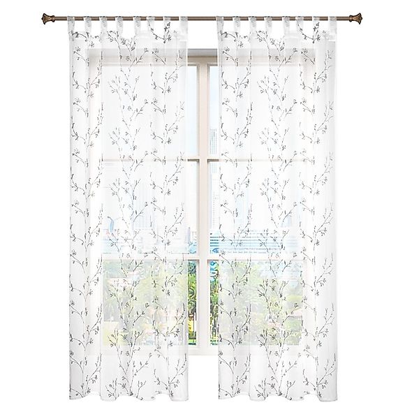 Woltu Gardine, (2 St), halbtransparent, Blumen günstig online kaufen