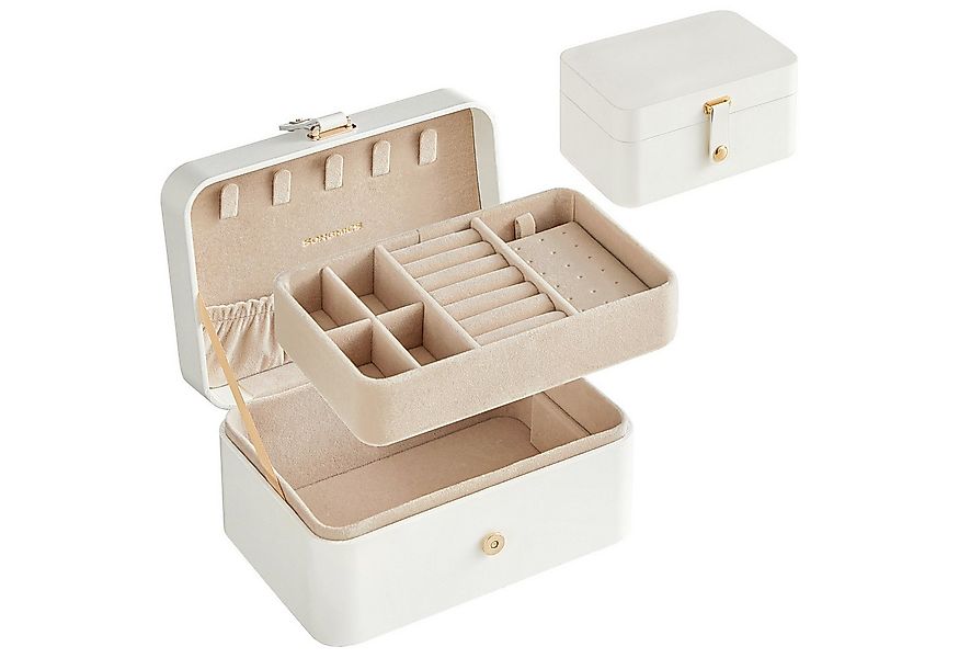 SONGMICS Schmuckkasten Schmuckaufbewahrung Schmuck-Reiseetui, 2 Ebenen trag günstig online kaufen