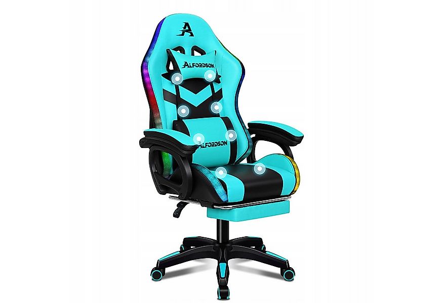 ALFORDSON Gaming-Stuhl 12 RGB LED-Farben Fernbedienung, Gleitschienen-Armle günstig online kaufen