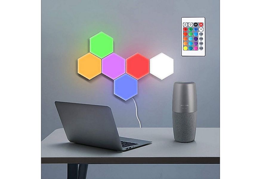 Jibenhome LED Dekolicht Sechseckige LED Wandleuchte Dimmbar Gaming Panel He günstig online kaufen