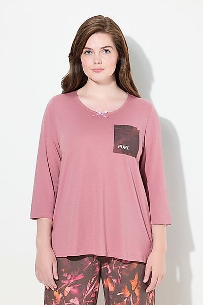 Ulla Popken Pyjamaoberteil Pyjamashirt U-Boot-Ausschnitt 3/4-Arm günstig online kaufen