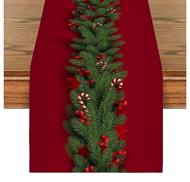 CLTYQ Tischläufer Tischläufer Weihnachtlicher Leinen Tischläufer,Roter Tisc günstig online kaufen