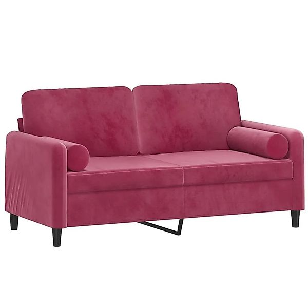 vidaXL 2-Sitzer-Sofa mit Zierkissen Weinrot 140 cm Samt 3200885 günstig online kaufen