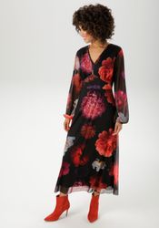 Aniston CASUAL Maxikleid, mit farbenfrohen, großflächigen Blüten bedruckt - günstig online kaufen
