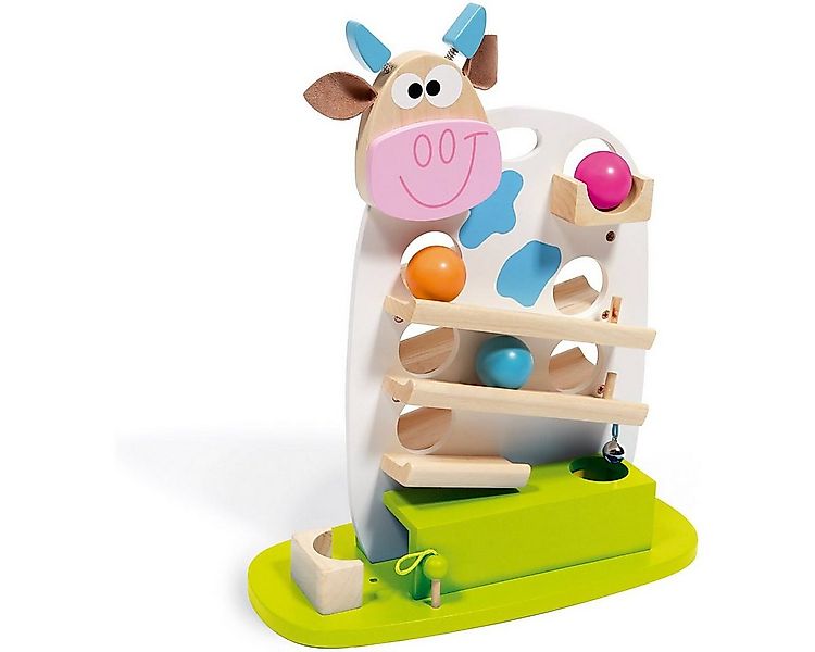 SCRATCH Kugelbahn Scratch Kuh Marie Kugelbahn mit 3 Kugeln Holzspielzeug Mu günstig online kaufen