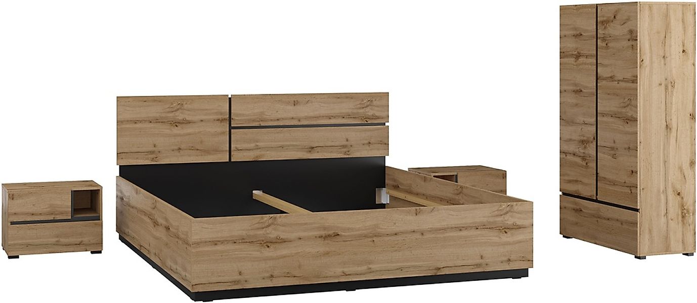 Home affaire Schlafzimmer-Set "Cross, moderne, grifflose Optik, FSC-zertifi günstig online kaufen