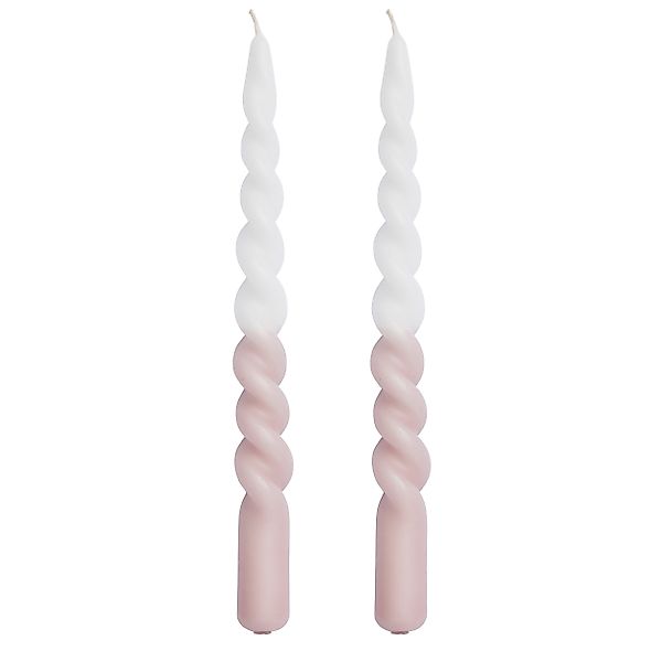 coco+cozy Tafelkerze Stabkerze Lene, altrosa-weiß, 7 günstig online kaufen