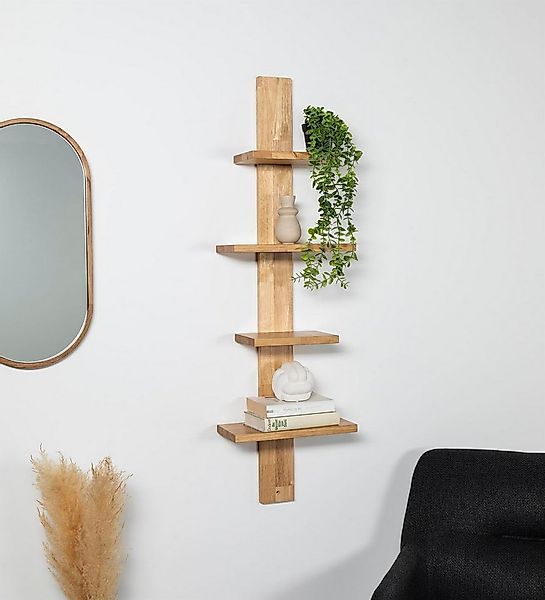 Holz Lichter Wandregal Wandregal Holz 4 Ablagen, Holzregal, Schweberegal günstig online kaufen