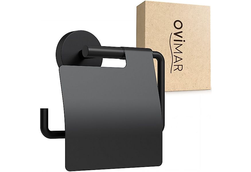 ovimar Toilettenpapierhalter Heroya (1-St), aus Edelstahl in Schwarz zur Zu günstig online kaufen