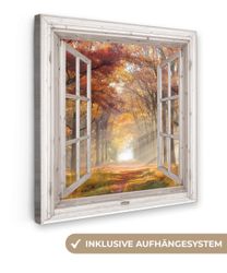 OneMillionCanvasses® Leinwandbild Herbst - Wald - günstig online kaufen
