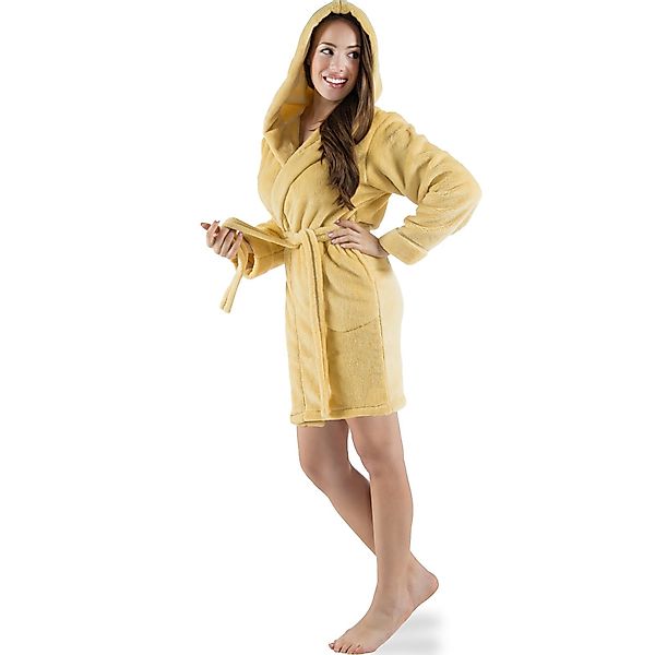 CelinaTex Bademantel Morgenmantel Damen kurz Fleece günstig online kaufen