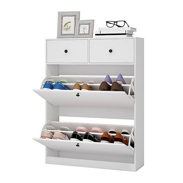 Puluomis Schuhschrank Schuhkipper mit 2 Schublade, 2 Klappen Schuhregal 24x günstig online kaufen