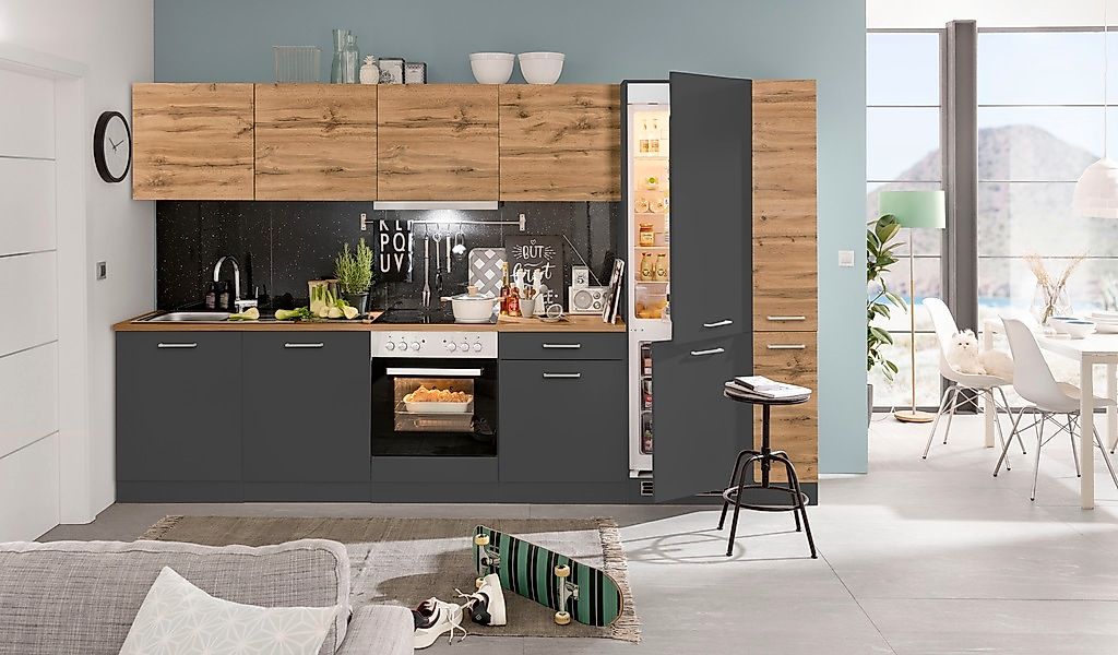 KOCHSTATION Küchenzeile "KS-Kehl" mit E-Geräten, Breite 330 cm, inkl. Kühl/ günstig online kaufen