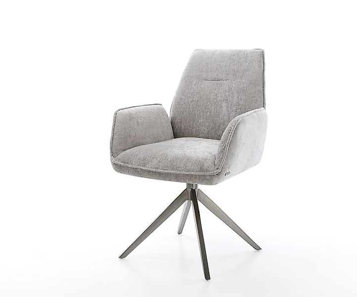 Drehstuhl Zoa-Flex Chenille Silbergrau Kreuzgestell breit Graphit 360° dreh günstig online kaufen