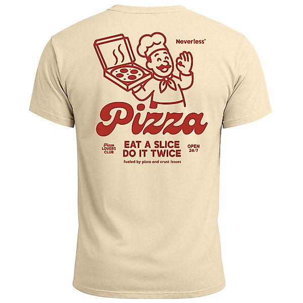Neverless Print-Shirt Herren T-Shirt Backprint Pizza günstig online kaufen