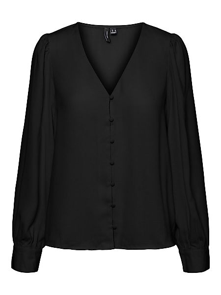 VERO MODA V-ausschnitt- Hemd Damen Schwarz günstig online kaufen