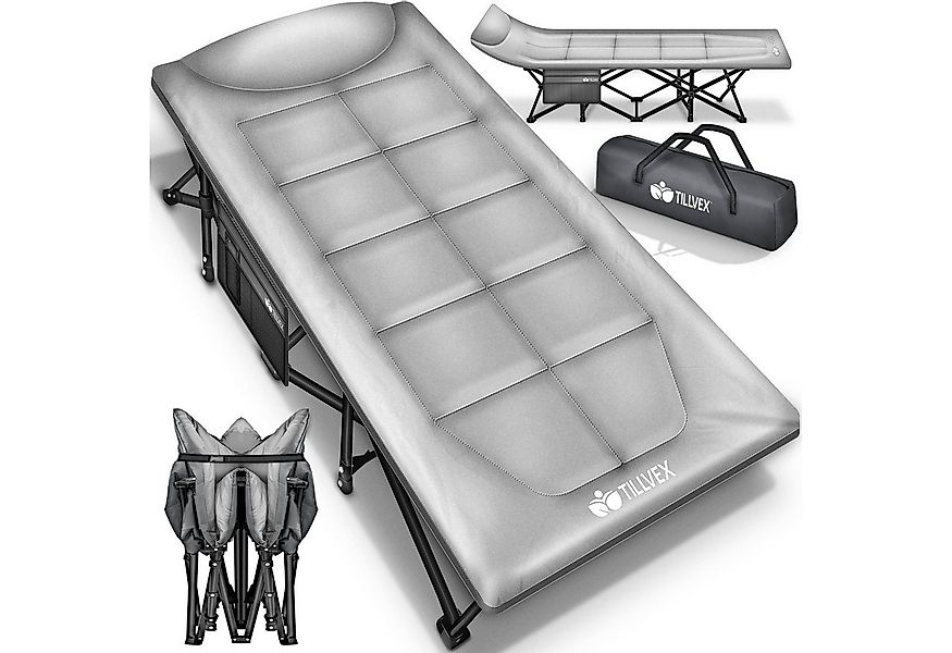 tillvex Feldbett Campingbett klappbar mit Tragetasche Campingliege (Klappbe günstig online kaufen