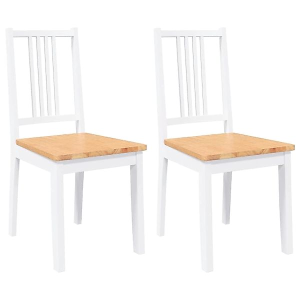 vidaXL Esszimmerstühle 2 Stk Weiß Massivholz Gummibaum 4102399 günstig online kaufen